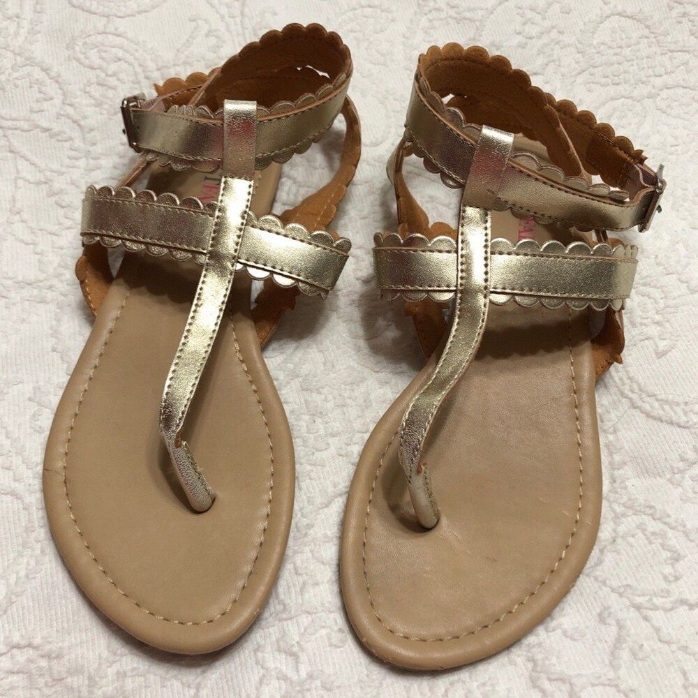 JustFab Sandals Size 7.5M Womens Gold with Ankle Strap